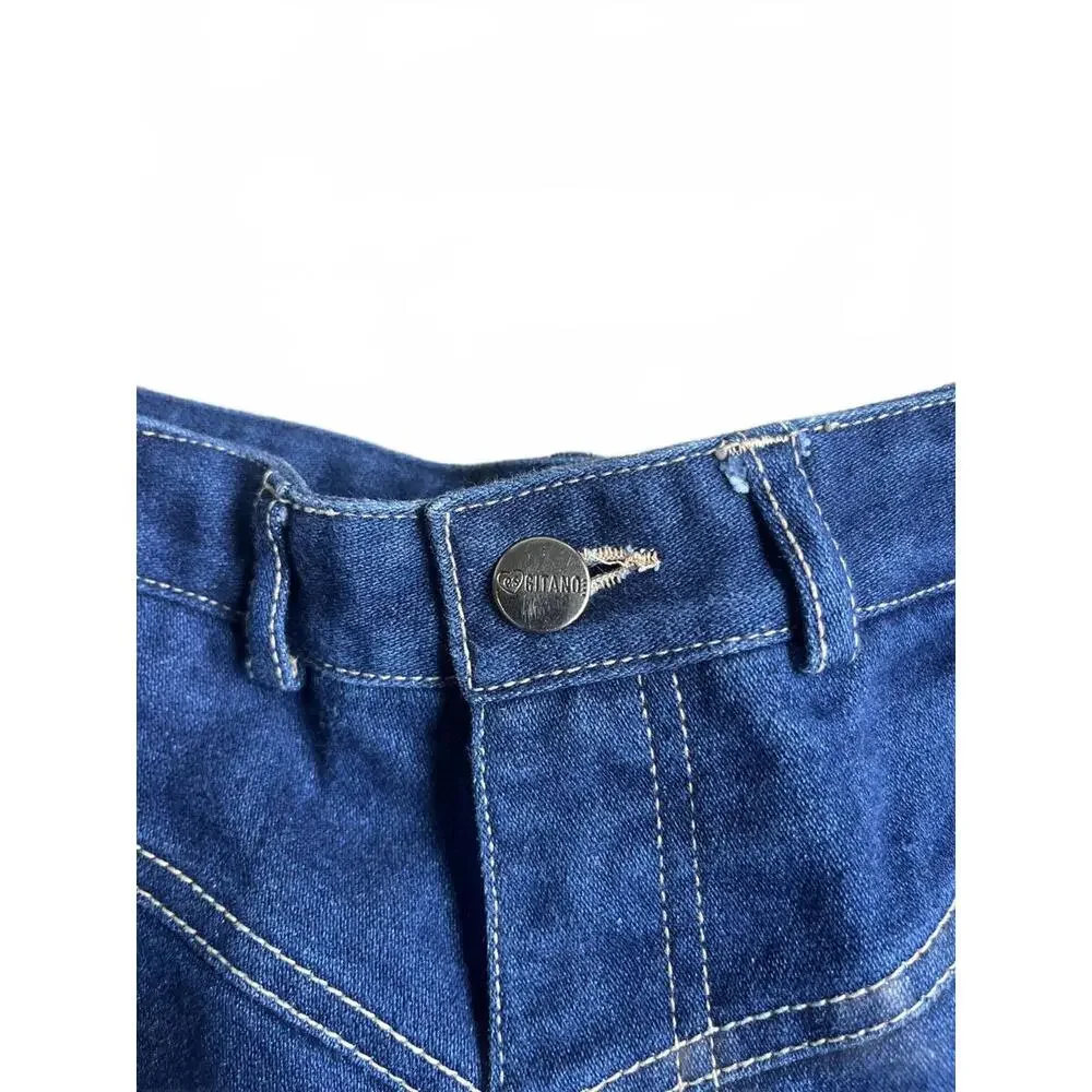 Vintage High-Waisted Dark Blue Denim Jeans - Picture 6 of 7